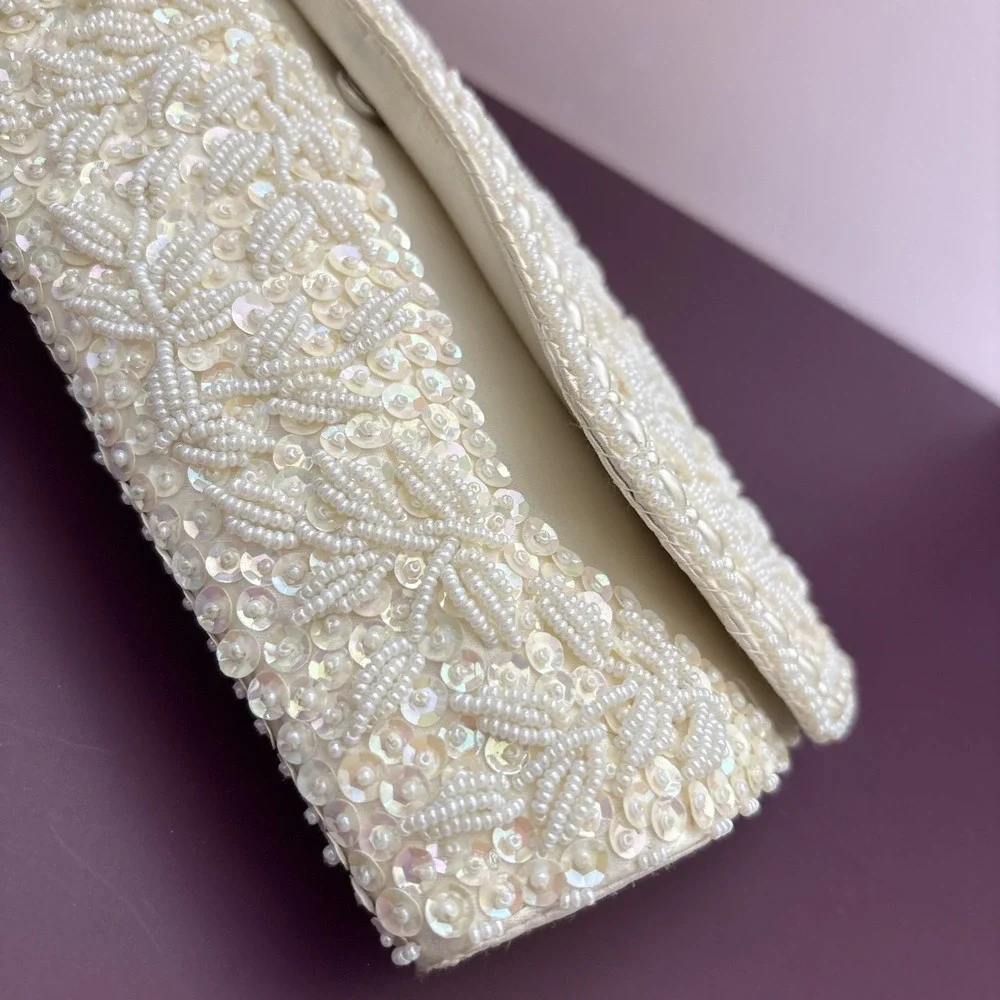 La‎ Regale Ltd Ivory Beaded & Sequined Evening Bag Hong Kong Wedding